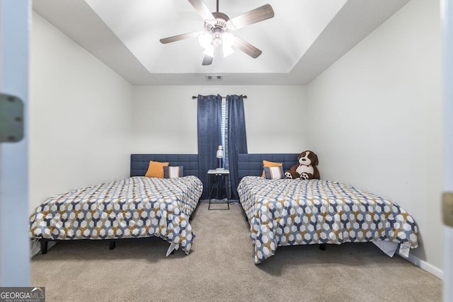 76 Duke Ln, Kathleen, GA 31047 - bedroom with carpet floors, vaulted ceiling, and a ceiling fan