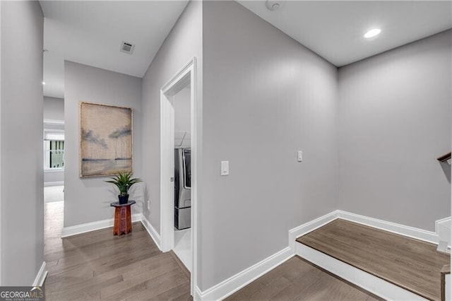 6445 Lucent Ln, Atlanta, GA 30328 - corridor with wood finished floors, baseboards, and recessed lighting