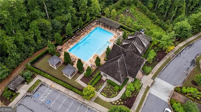 6445 Lucent Ln, Atlanta, GA 30328 - bird's eye view of a pool area