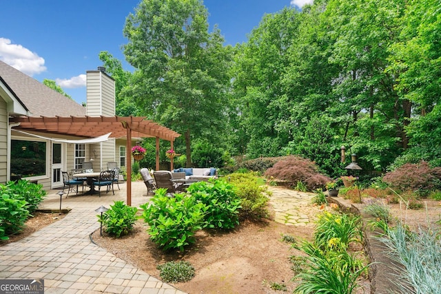 3633 Gilpin Ct, Lawren, GA 30044 - view of yard with a pergola, an outdoor hangout area, and a patio