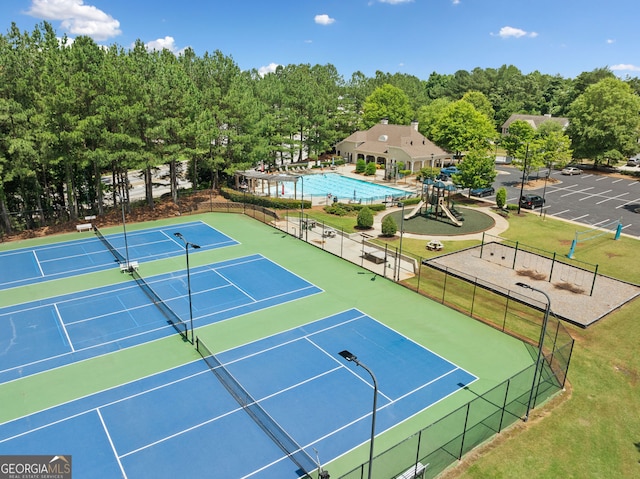 3633 Gilpin Ct, Lawren, GA 30044 - view of tennis court with a community pool