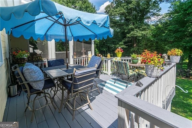 2050 Lyda Ln, Loganville, GA 30052 - deck featuring outdoor dining area