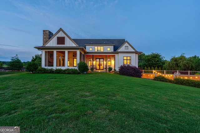 3315 Chandler Rd, Good Hope, GA 30641 - modern farmhouse style home featuring a chimney and board and batten siding