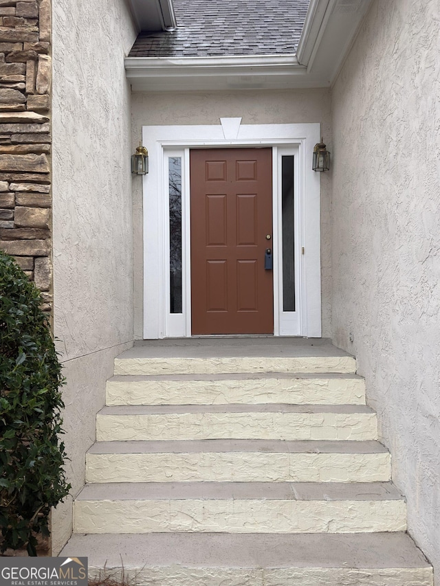 9135 Woodhaven Way, Mcdonough, GA 30253 - property entrance featuring stucco siding