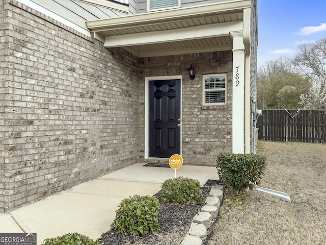 789 Galveston Way, Mcdonough, GA 30253 - doorway to property with brick siding