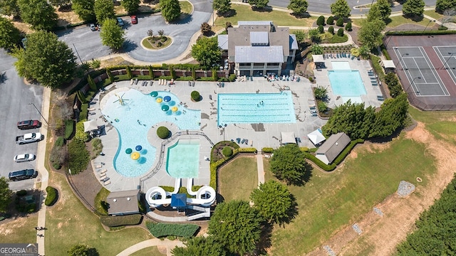 366 Lost Creek Blvd, Dallas, GA 30132 - drone / aerial view of a pool area