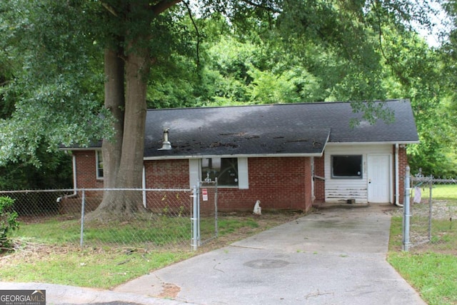 8469 Shiloh Ct, Jonesboro, GA 30238 - ranch-style house featuring concrete driveway, brick siding, and roof with shingles