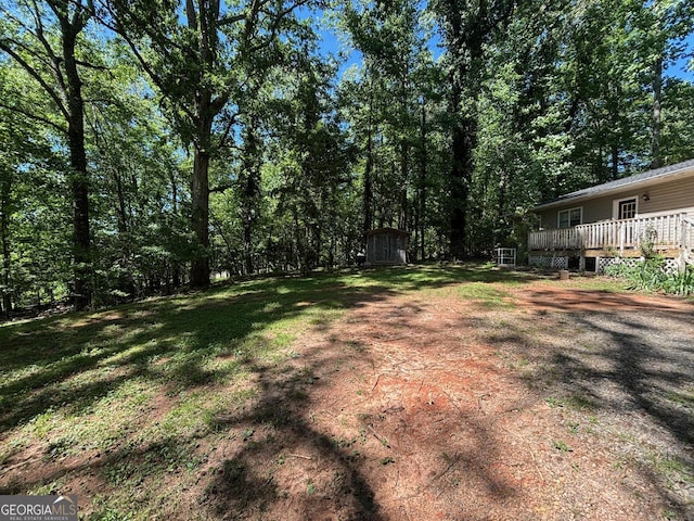 992 Tom Bell Rd, Cleveland, GA 30528 - view of yard featuring a wooden deck