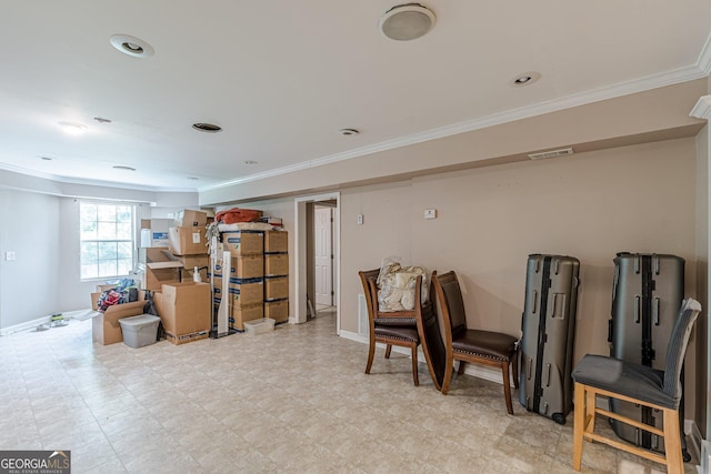 118 Surge Stone Ln, Stockbridge, GA 30281 - misc room with ornamental molding and light floors