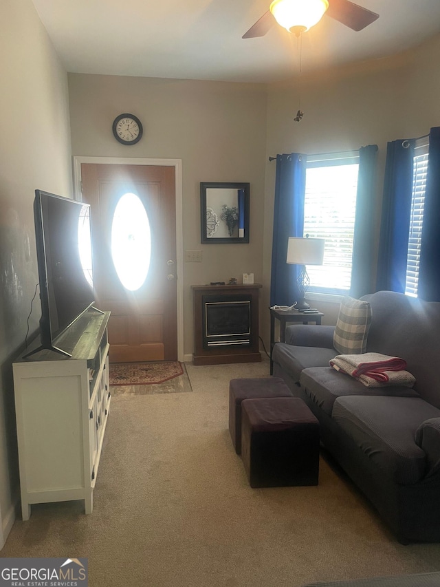 32 Yogi Bear Blvd, Cleveland, GA 30528 - living area with a ceiling fan and carpet flooring