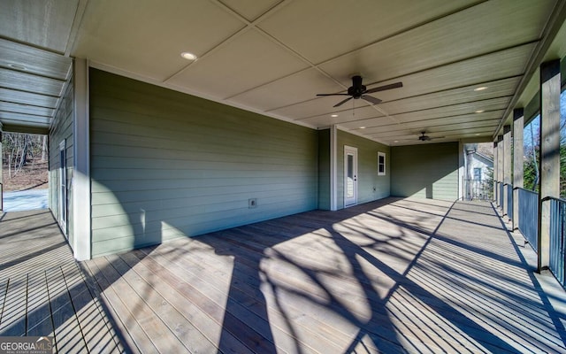 2628 Rolling River Dr, Hiawassee, GA 30546 - deck featuring ceiling fan