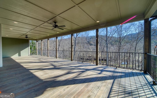 2628 Rolling River Dr, Hiawassee, GA 30546 - wooden deck with ceiling fan