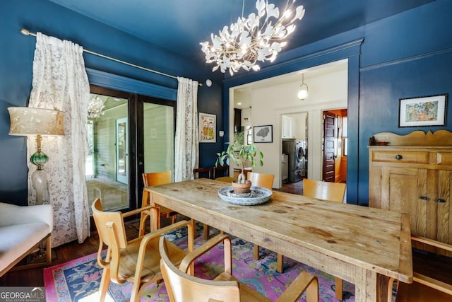 781 Boulevard, Athens, GA 30601 - dining room with a chandelier and wood finished floors