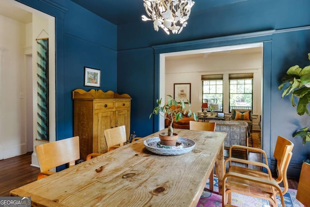 781 Boulevard, Athens, GA 30601 - dining room with wood finished floors and a chandelier