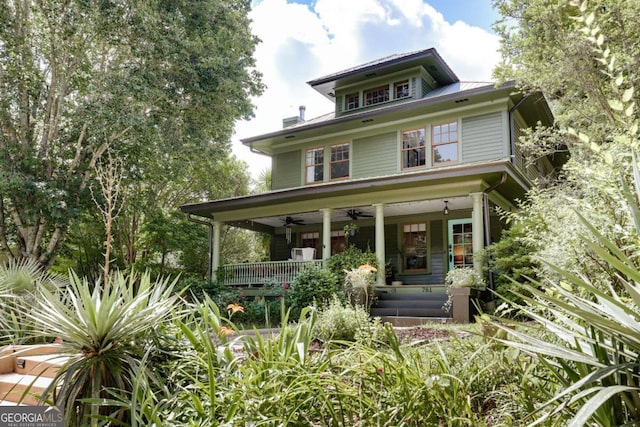 781 Boulevard, Athens, GA 30601 - american foursquare style home featuring a porch and a ceiling fan