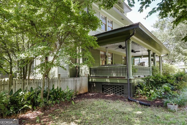 781 Boulevard, Athens, GA 30601 - view of home's exterior with a ceiling fan and covered porch