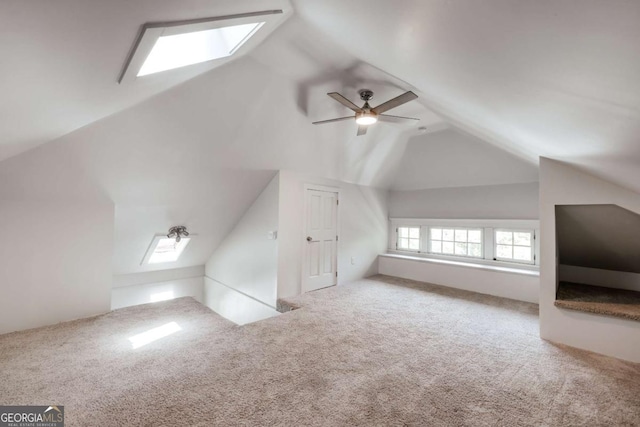 781 Boulevard, Athens, GA 30601 - additional living space with lofted ceiling, a skylight, carpet floors, and ceiling fan