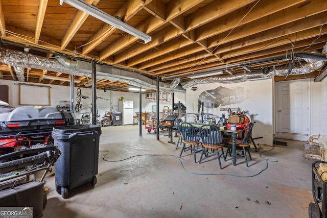 2019 Wiltshire Pl, Snellville, GA 30078 - unfinished below grade area with freestanding refrigerator