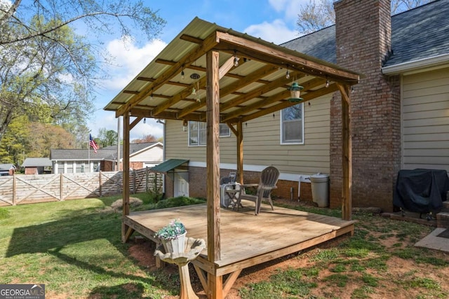 2019 Wiltshire Pl, Snellville, GA 30078 - wooden terrace featuring ceiling fan and area for grilling