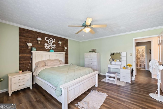 2019 Wiltshire Pl, Snellville, GA 30078 - bedroom with wood finished floors, ceiling fan, and ornamental molding