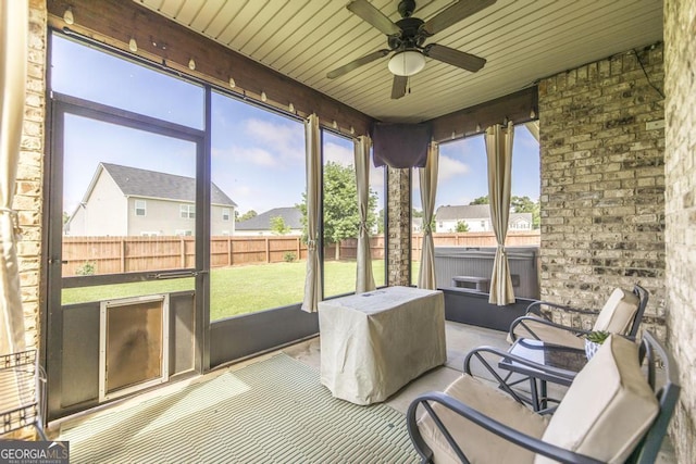 213 Barnyard Way, Perry, GA 31069 - sunroom / solarium with ceiling fan