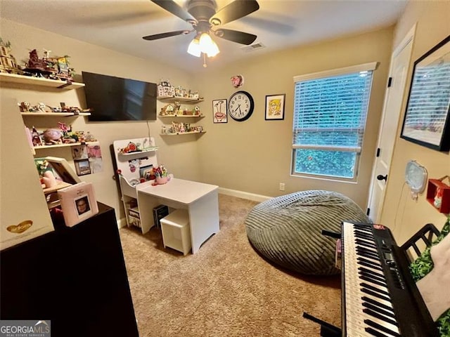 37 Frost, Dawsonville, GA 30534 - recreation room with carpet flooring and a ceiling fan