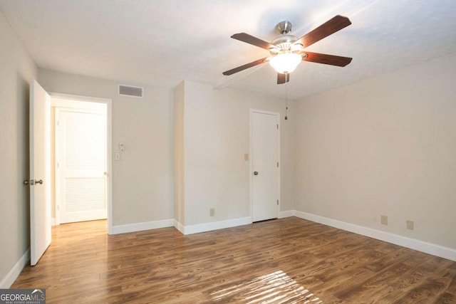 408 River Run Dr, Sandy Springs, GA 30350 - empty room with wood finished floors, baseboards, and ceiling fan