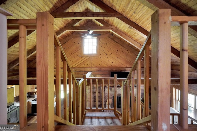 121 Samples Rd, Forsyth, GA 31029 - misc room with wooden ceiling, lofted ceiling, and wood-type flooring