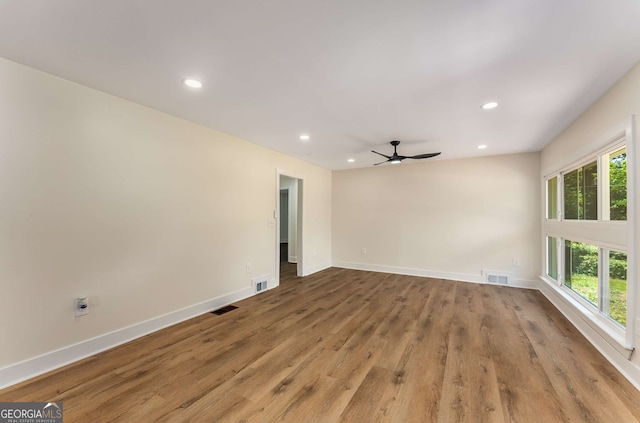 1364 Willis Mill Rd SW, Atlanta, GA 30311 - empty room with wood finished floors, recessed lighting, baseboards, and ceiling fan