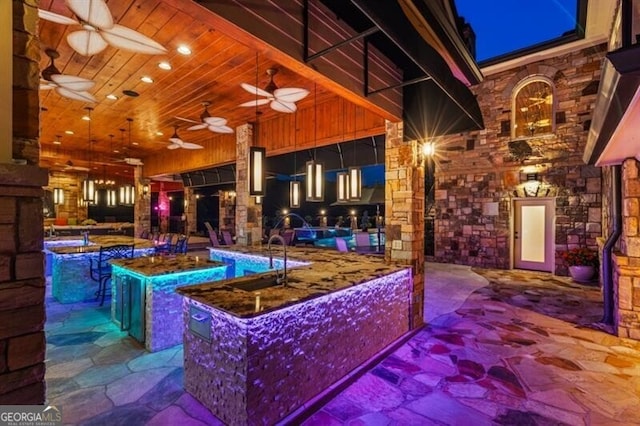 37 Retreat Rdg, Cartersville, GA 30120 - view of patio featuring a sink and a ceiling fan