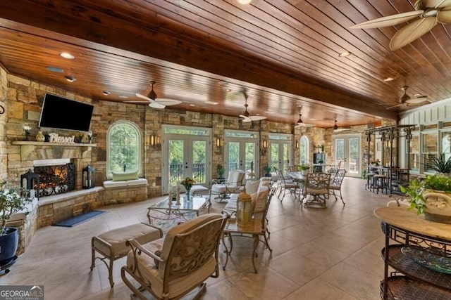 37 Retreat Rdg, Cartersville, GA 30120 - common area with wood ceiling and recessed lighting