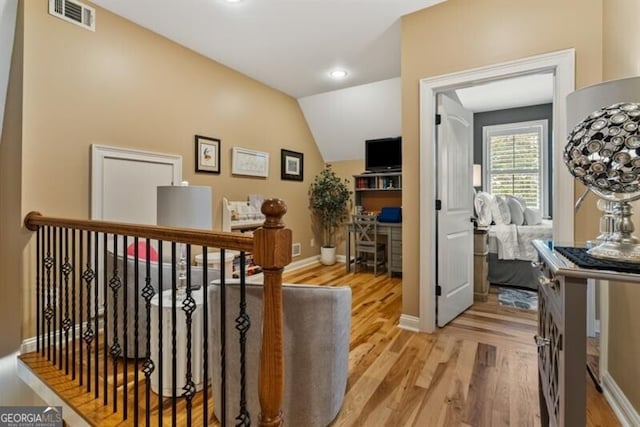 37 Retreat Rdg, Cartersville, GA 30120 - corridor with light wood-style floors, lofted ceiling, and recessed lighting