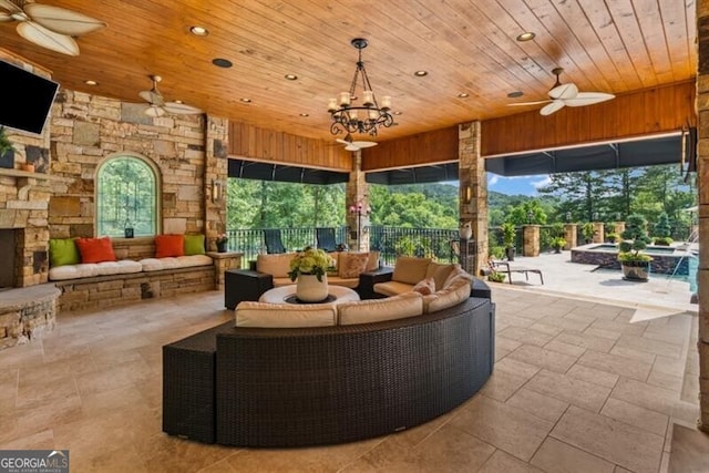 37 Retreat Rdg, Cartersville, GA 30120 - lobby featuring wood ceiling and recessed lighting