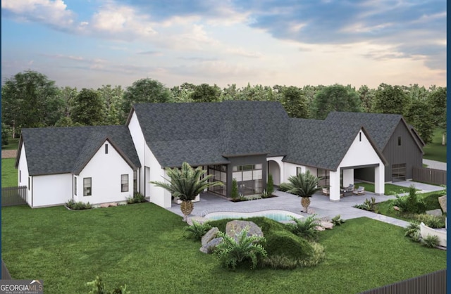 0 Ebenezer Rd Unit 4, Fayetteville, GA 30215 - view of front facade with a shingled roof and a patio area