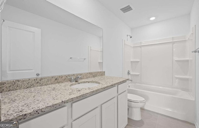 3044 Orwell Dr, Gainesville, GA 30507 - full bath with toilet, vanity, tile patterned flooring, tub / shower combination, and recessed lighting