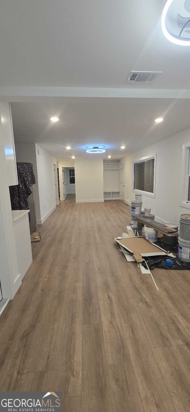 1227 Kenilworth Dr SW, Atlanta, GA 30310 - basement featuring light wood-type flooring, recessed lighting, and baseboards