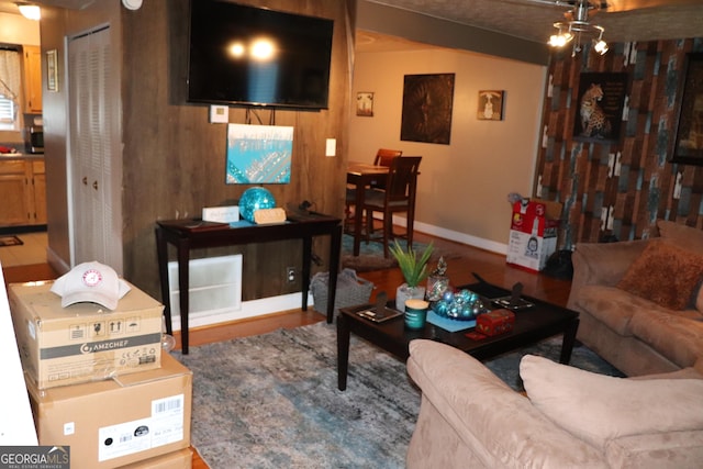 636 N Ave Unit 11E, Jonesboro, GA 30236 - living room with baseboards and wood finished floors