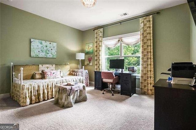 715 Creekside Bnd, Alpharetta, GA 30004 - carpeted bedroom featuring an office area
