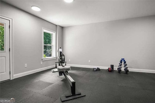 715 Creekside Bnd, Alpharetta, GA 30004 - exercise area with healthy amount of natural light and baseboards