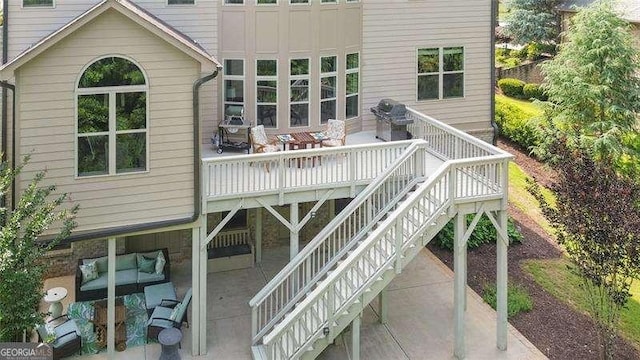 715 Creekside Bnd, Alpharetta, GA 30004 - back of house with a patio, a wooden deck, and stairs