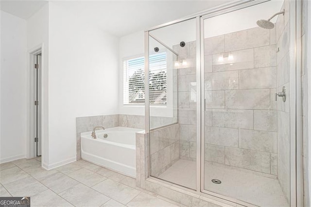 3514 Ambassador Aly, Scottdale, GA 30079 - full bathroom with a stall shower, a bath, and baseboards
