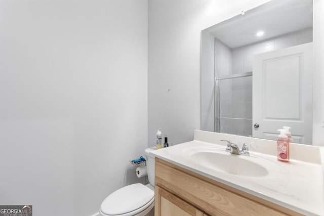 411 Riverclub Rd, Acworth, GA 30101 - full bath with vanity, toilet, and a tile shower