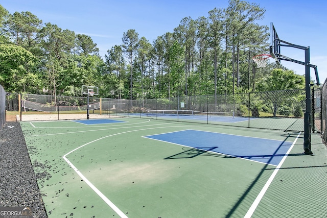 411 Riverclub Rd, Acworth, GA 30101 - view of basketball court featuring community basketball court, a tennis court, and view of scattered trees