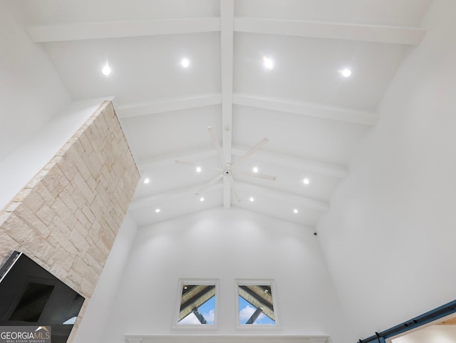5832 Lula Bridge Ln, Braselton, GA 30517 - detailed view of beamed ceiling and recessed lighting