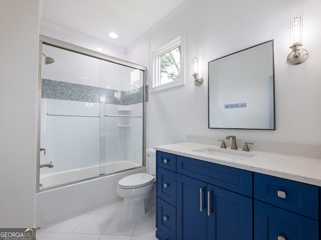 5832 Lula Bridge Ln, Braselton, GA 30517 - full bath with vanity, tile patterned flooring, and bath / shower combo with glass door