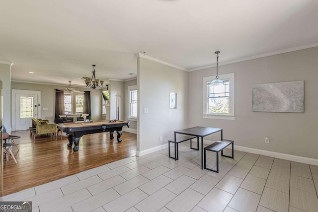975 Dill Ave SW, Atlanta, GA 30310 - game room featuring crown molding, healthy amount of natural light, and pool table