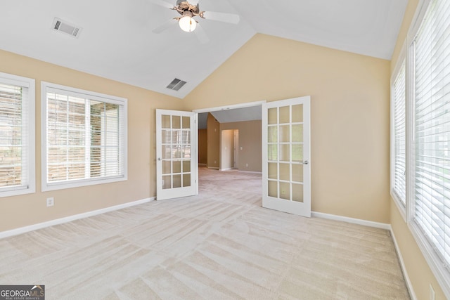 140 Rehobeth Way, Fayetteville, GA 30214 - unfurnished sunroom with french doors and lofted ceiling