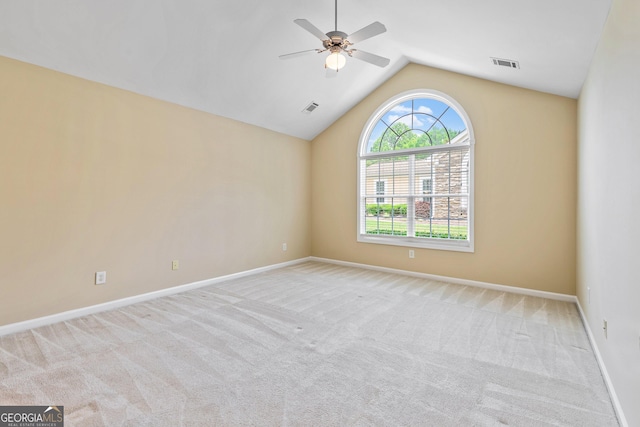 140 Rehobeth Way, Fayetteville, GA 30214 - carpeted spare room featuring vaulted ceiling and ceiling fan