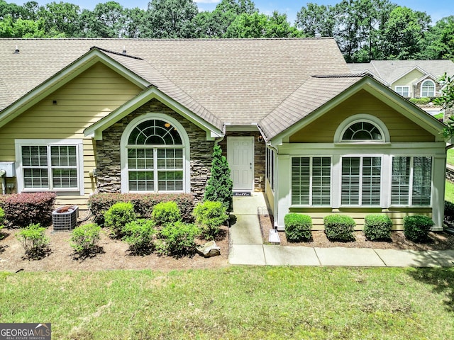 140 Rehobeth Way, Fayetteville, GA 30214 - single story home with roof with shingles, stone siding, and a front yard