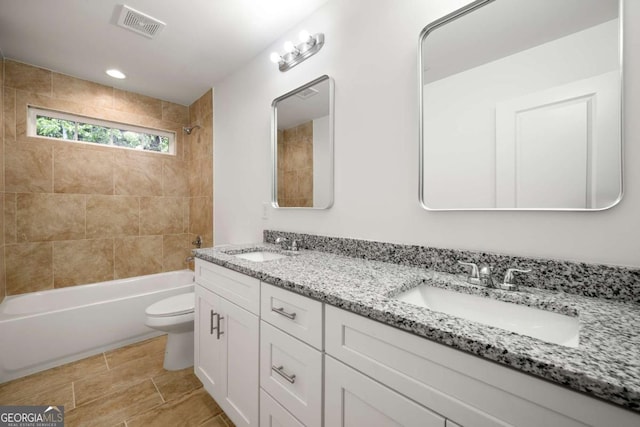 4095 Oriole Ln, Fairburn, GA 30213 - bathroom featuring double vanity and washtub / shower combination
